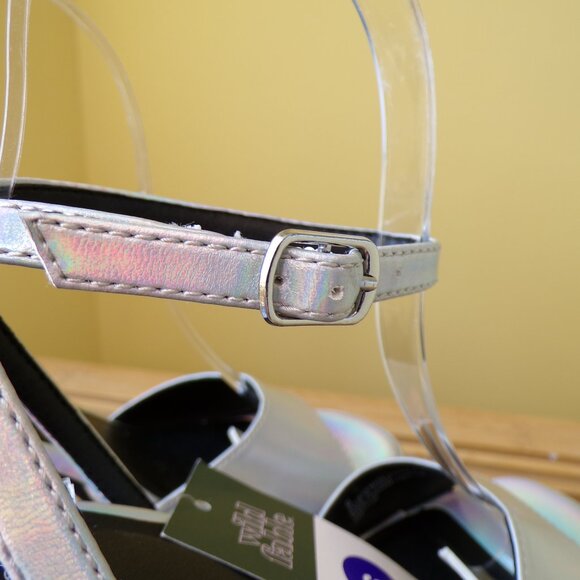 Wild Fable Women's Platforms Iridescent Silver Chunky Heels Womens Size 6 - Picture 6 of 14